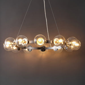 Safavieh RYLIAN, Elegant 12-Light Chandelier with Iron and Glass Design for Stunning Home Illumination Nickle CHA4063B