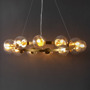 Safavieh RYLIAN, Elegant 12-Light Chandelier with Iron and Glass Design for Stunning Home Illumination Brass CHA4063C