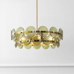 Safavieh Martini, 4-light 24-inch Green & Brass Glass/Metal Chandelier - Elegant Lighting Statement Piece Green ,Brass Metal + Glass Body Cha4064a