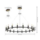 Safavieh Poitier, 18 Light, 46 Inch, Black/Brass, Iron Chandelier X23 Black / Brass 46" x 46" x 9-81"