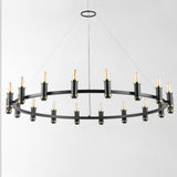 Safavieh Poitier, 18 Light, 46 Inch, Black/Brass, Iron Chandelier X23 Black / Brass 46" x 46" x 9-81"