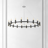 Safavieh Poitier, 18 Light, 46 Inch, Black/Brass, Iron Chandelier X23 Black / Brass 46" x 46" x 9-81"