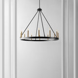 Safavieh Taelor 12 Lt 42 Inch Chandelier XII23 Matte Black / Gold  CHA4066A