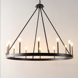 Safavieh Taelor 12 Lt 42 Inch Chandelier XII23 Matte Black / Gold  CHA4066A