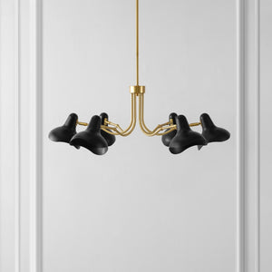 Safavieh Mykola, 6 Light, 39 Inch, Black/Gold, Iron Chandelier Black / Brass Gold CHA4071A