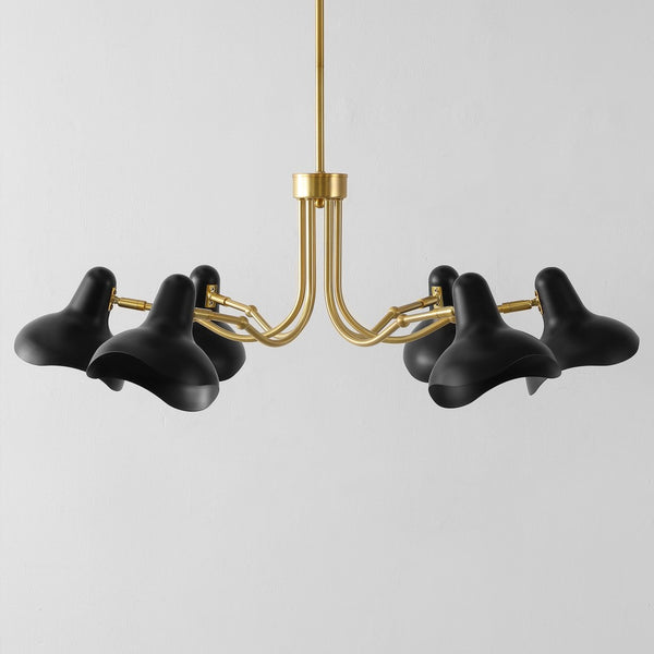 Safavieh Mykola, 6 Light, 39 Inch, Black/Gold, Iron Chandelier Black / Brass Gold CHA4071A