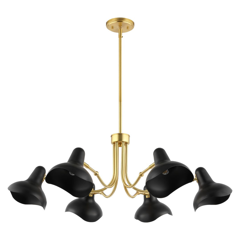 Safavieh Mykola, 6 Light, 39 Inch, Black/Gold, Iron Chandelier Black / Brass Gold CHA4071A