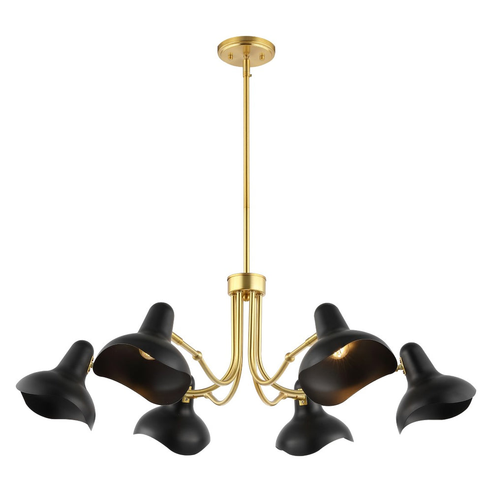 Safavieh Mykola, 6 Light, 39 Inch, Black/Gold, Iron Chandelier Black / Brass Gold CHA4071A