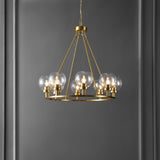 Safavieh Sveda, 8 Light, 32 Inch, Brass, Iron Chandelier ​ Brass Gold CHA4074A