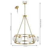 Safavieh Solabrina, 6 Light, 30 Inch, Brass, Iron Chandelier​ Brass 30 x 30 x 39.5-98.5