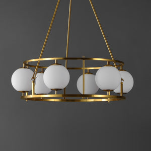 Safavieh Solabrina, 6 Light, 30 Inch, Brass, Iron Chandelier​ Brass 30 x 30 x 39.5-98.5