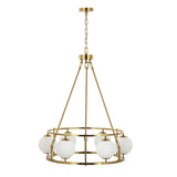 Safavieh Solabrina, 6 Light, 30 Inch, Brass, Iron Chandelier​ Brass 30 x 30 x 39.5-98.5