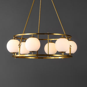 Safavieh Solabrina, 6 Light, 30 Inch, Brass, Iron Chandelier​ Brass 30 x 30 x 39.5-98.5