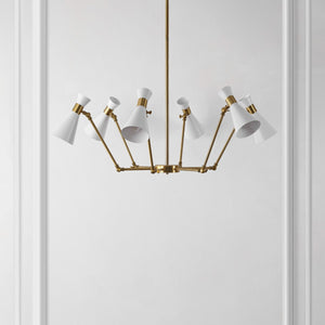 Safavieh Shiraz, 6 Light, 56.5 Inch, Brass/White, Metal Chandelier Brass CHA4076A