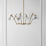 Safavieh Shiraz, 6 Light, 56.5 Inch, Brass/White, Metal Chandelier Brass CHA4076A
