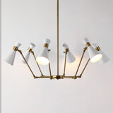 Safavieh Shiraz, 6 Light, 56.5 Inch, Brass/White, Metal Chandelier Brass CHA4076A