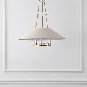 Safavieh Pamila, Three Light Brass Iron Chandelier with Fabric Shades for Dining Rooms CHA4079A