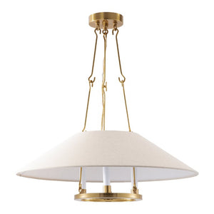 Safavieh Pamila, Three Light Brass Iron Chandelier with Fabric Shades for Dining Rooms CHA4079A