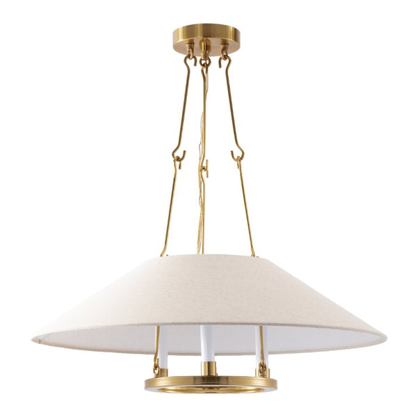 Safavieh Pamila, Three Light Brass Iron Chandelier with Fabric Shades for Dining Rooms CHA4079A