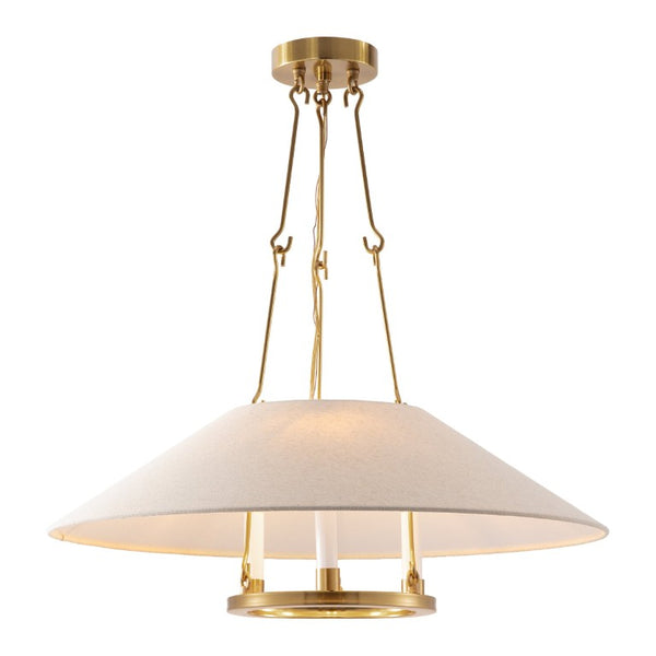 Safavieh Pamila, Three Light Brass Iron Chandelier with Fabric Shades for Dining Rooms CHA4079A