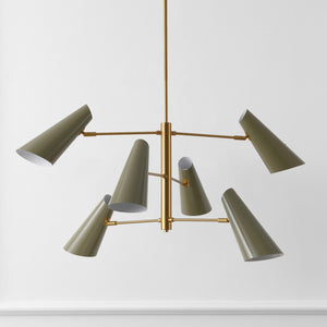 Safavieh Atena, 6-Light 39" Brass & Green Chandelier — Sculptural Iron Fixture, Adjustable Height, Elegant Focal Point CHA4082A