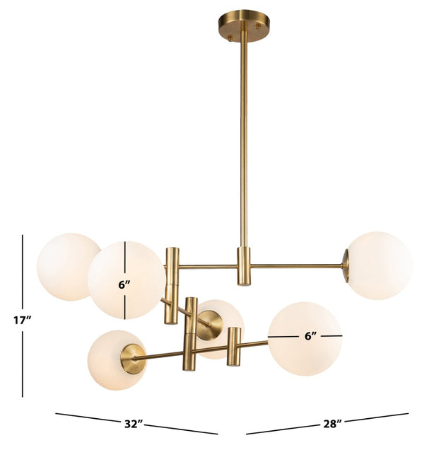 Safavieh GIDEON, 6-Light Brass & Steel Chandelier for Elegant Illumination in Dining Rooms & Living Spaces CHA7000A