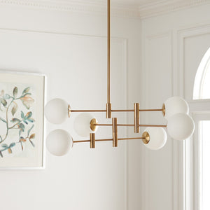 Safavieh GIDEON, 6-Light Brass & Steel Chandelier for Elegant Illumination in Dining Rooms & Living Spaces CHA7000A