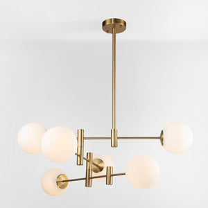 Safavieh GIDEON, 6-Light Brass & Steel Chandelier for Elegant Illumination in Dining Rooms & Living Spaces CHA7000A