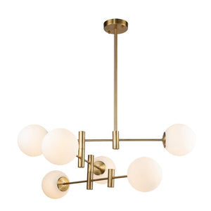 Safavieh GIDEON, 6-Light Brass & Steel Chandelier for Elegant Illumination in Dining Rooms & Living Spaces CHA7000A