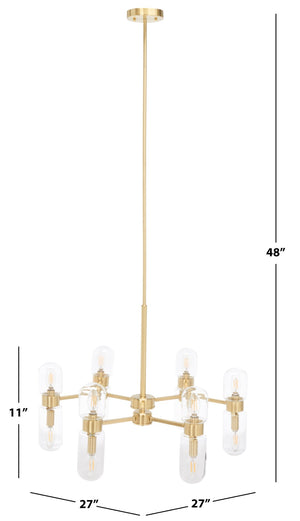 Safavieh DARRAGH, 12-Light Gold Steel Chandelier - Modern Elegance for Dining Rooms & Living Spaces CHA7001A