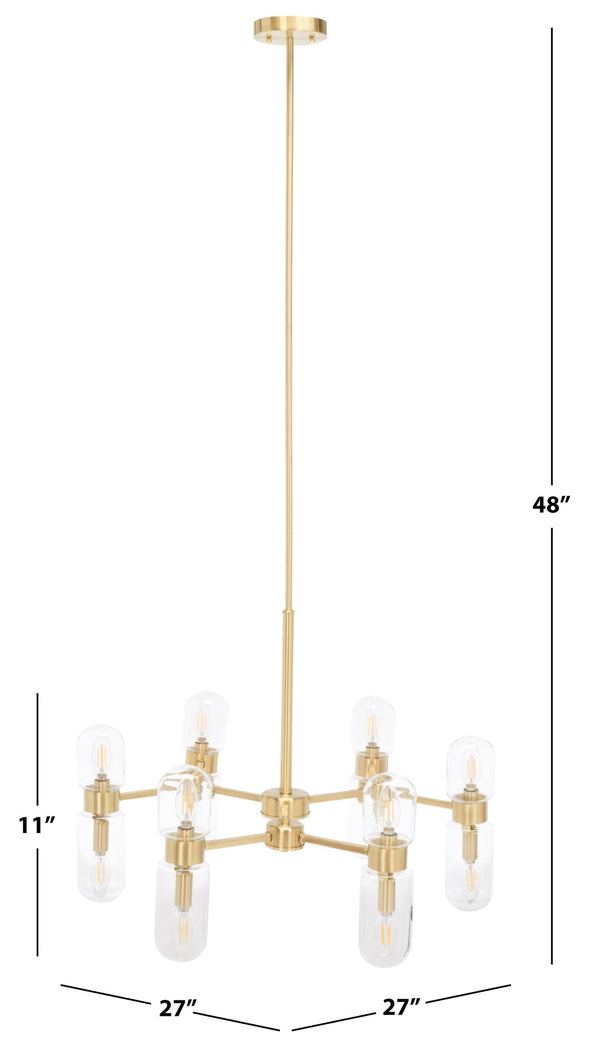 Safavieh DARRAGH, 12-Light Gold Steel Chandelier - Modern Elegance for Dining Rooms & Living Spaces CHA7001A