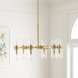 Safavieh DARRAGH, 12-Light Gold Steel Chandelier - Modern Elegance for Dining Rooms & Living Spaces CHA7001A