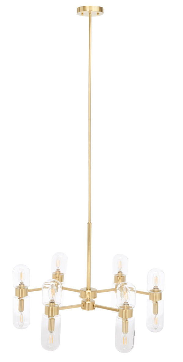 Safavieh DARRAGH, 12-Light Gold Steel Chandelier - Modern Elegance for Dining Rooms & Living Spaces CHA7001A