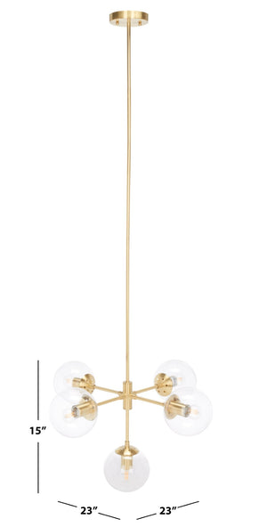 Safavieh CAMARIA, Elegant 5-Light Gold Steel Chandelier - Ideal for Dining Rooms, Living Areas & Entryways CHA7002A
