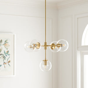 Safavieh CAMARIA, Elegant 5-Light Gold Steel Chandelier - Ideal for Dining Rooms, Living Areas & Entryways CHA7002A