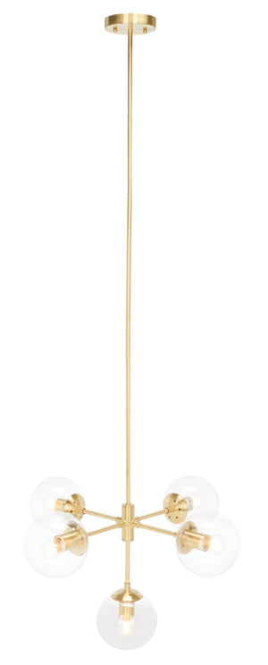 Safavieh CAMARIA, Elegant 5-Light Gold Steel Chandelier - Ideal for Dining Rooms, Living Areas & Entryways CHA7002A