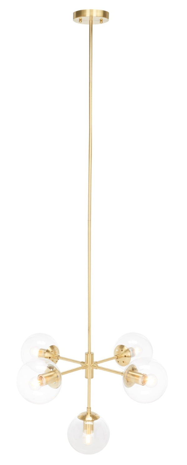 Safavieh CAMARIA, Elegant 5-Light Gold Steel Chandelier - Ideal for Dining Rooms, Living Areas & Entryways CHA7002A