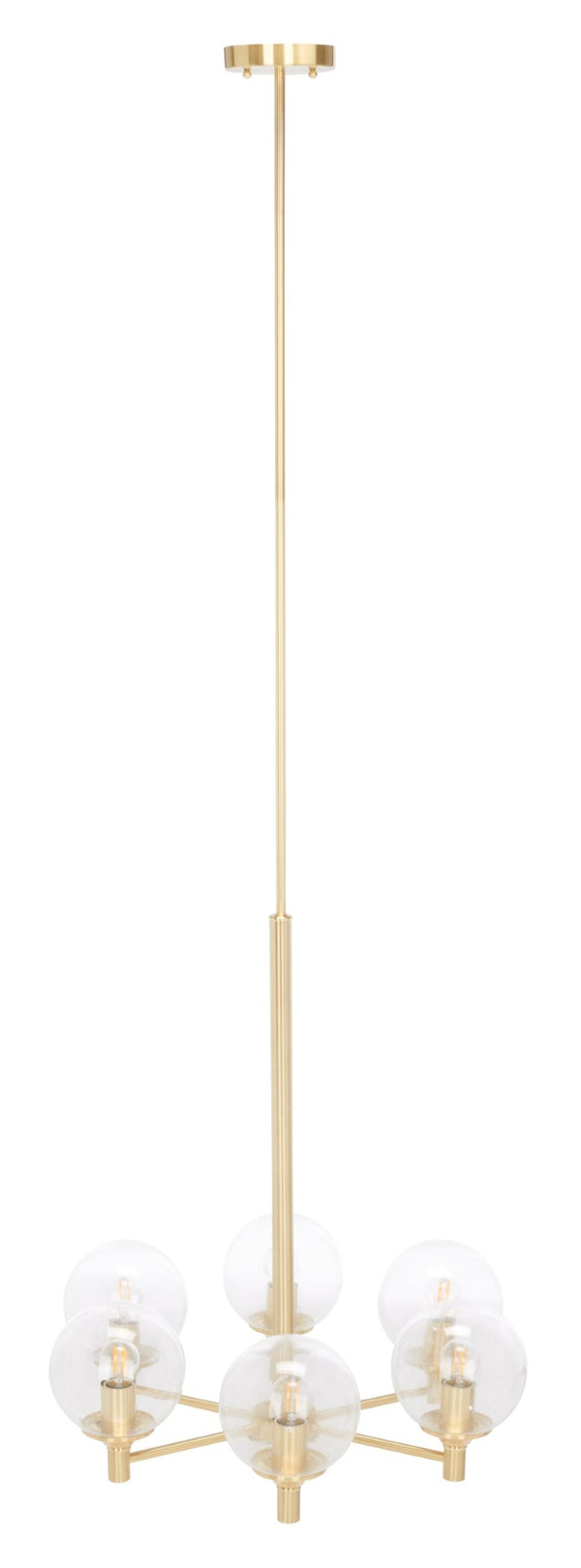 Safavieh JAYDE, Modern 6-Light Gold Steel Chandelier - Elegant Fixture for Dining Rooms and Living Spaces CHA7005A