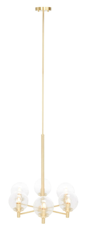 Safavieh JAYDE, Modern 6-Light Gold Steel Chandelier - Elegant Fixture for Dining Rooms and Living Spaces CHA7005A