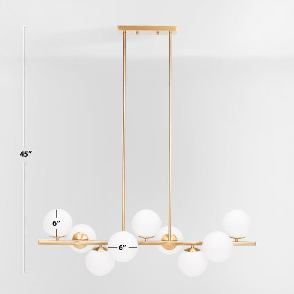 Safavieh IMARA, 9-Light Brass Steel Chandelier - Modern Elegance for Dining Rooms, Foyers & Entryways CHA7006A