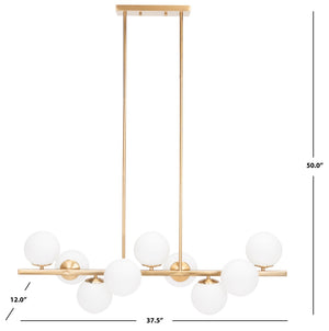 Safavieh IMARA, 9-Light Brass Steel Chandelier - Modern Elegance for Dining Rooms, Foyers & Entryways CHA7006A