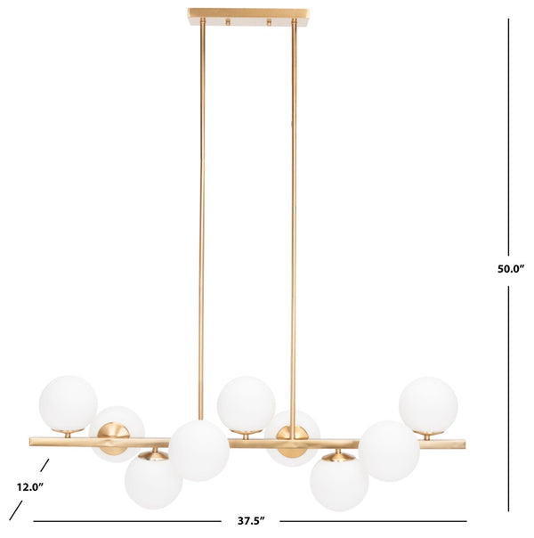 Safavieh IMARA, 9-Light Brass Steel Chandelier - Modern Elegance for Dining Rooms, Foyers & Entryways CHA7006A