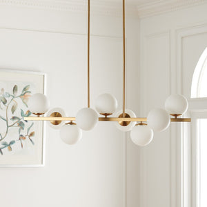 Safavieh IMARA, 9-Light Brass Steel Chandelier - Modern Elegance for Dining Rooms, Foyers & Entryways CHA7006A
