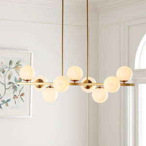 Safavieh IMARA, 9-Light Brass Steel Chandelier - Modern Elegance for Dining Rooms, Foyers & Entryways CHA7006A