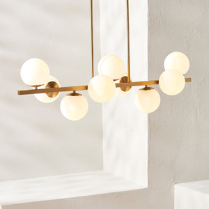Safavieh IMARA, 9-Light Brass Steel Chandelier - Modern Elegance for Dining Rooms, Foyers & Entryways CHA7006A