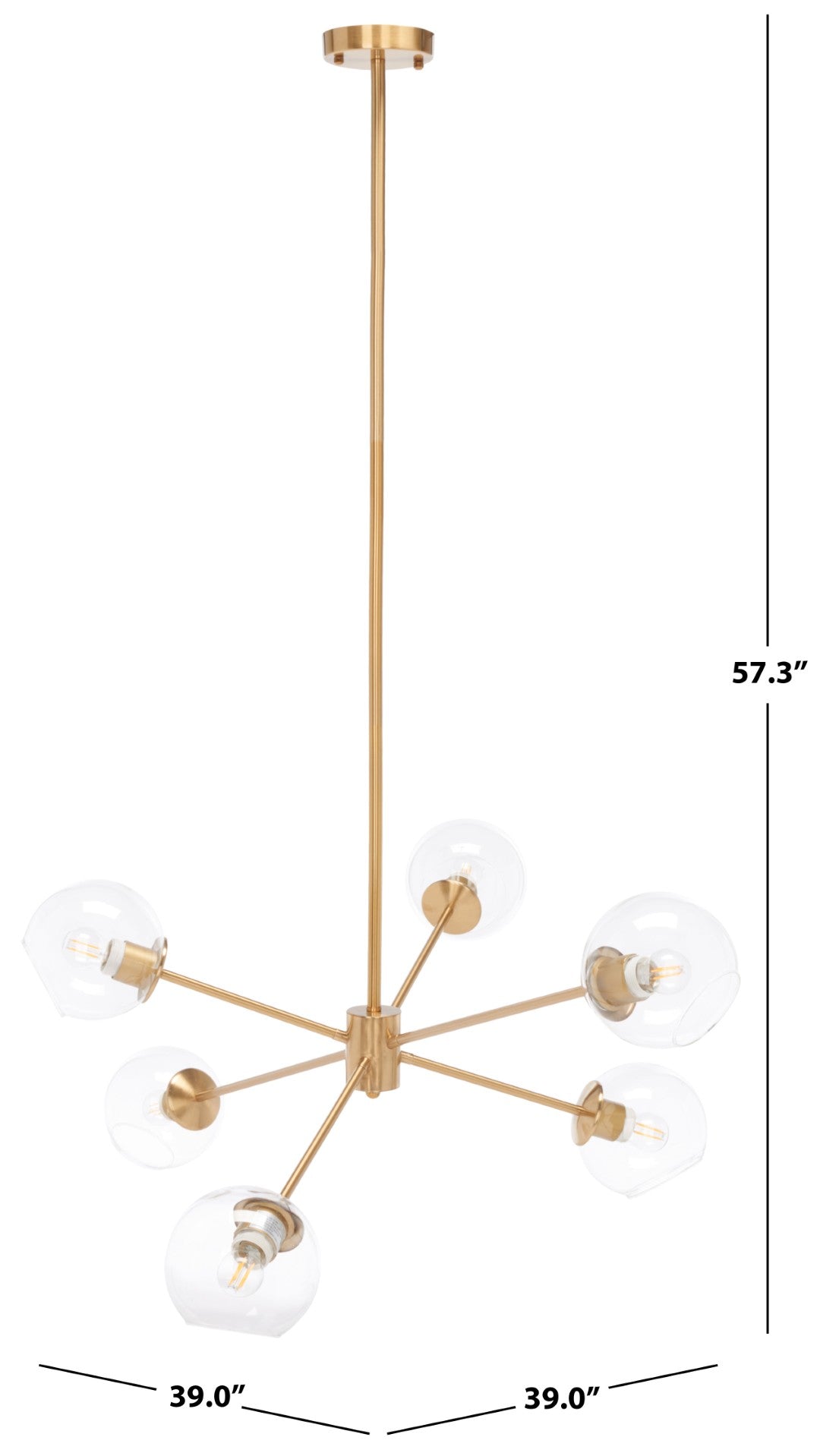 Safavieh Cantori Chandelier - Brass - Thumbnail 3