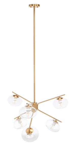 Safavieh BARTOLI, Elegant 6-Light Brass & Steel Chandelier - Timeless Design for Dining & Living Spaces CHA7009A