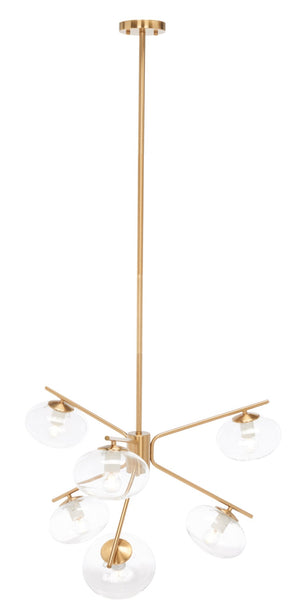 Safavieh BARTOLI, Elegant 6-Light Brass & Steel Chandelier - Timeless Design for Dining & Living Spaces CHA7009A