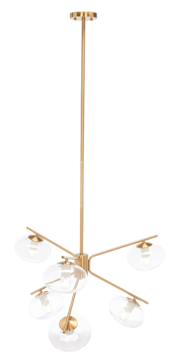 Safavieh BARTOLI, Elegant 6-Light Brass & Steel Chandelier - Timeless Design for Dining & Living Spaces CHA7009A