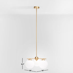Safavieh CANTRYS, 3-Light Brass Chandelier - 18-Inch Transitional Elegance for Dining & Living Spaces CHA7010A